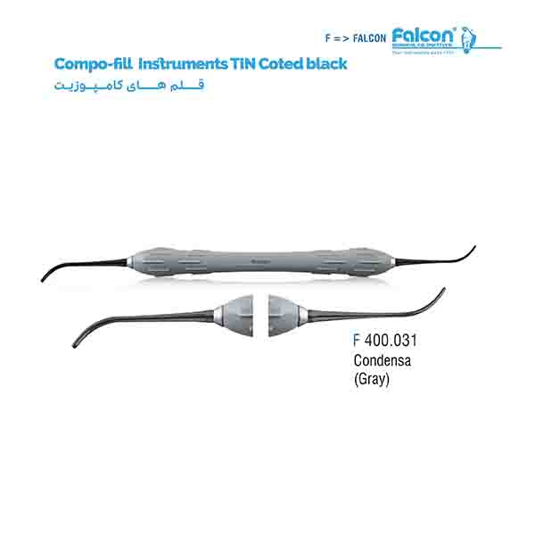 قلم کامپوزیت طرح LM تیتانیومی مشکی (Condensa-Gray) فالکن-Falcon