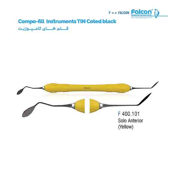 قلم کامپوزیت طرح LM تیتانیومی مشکی (Solo Anterior-Yellow) فالکن-Falcon